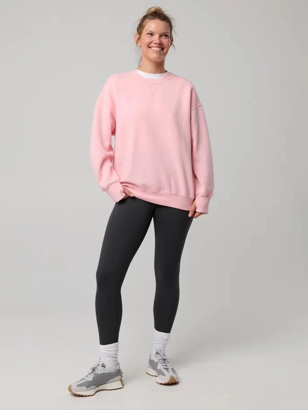 OFFLINE By Aerie Cloud Fleece Oversized Crewneck Sweatshirt, Club Pink Size XXS - Picture 2 of 11
